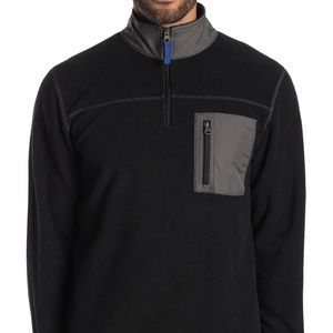 Vintage 1946 1/4 Zip Fleece Knit Sweater Pullover Black NWT Mens size M NEW